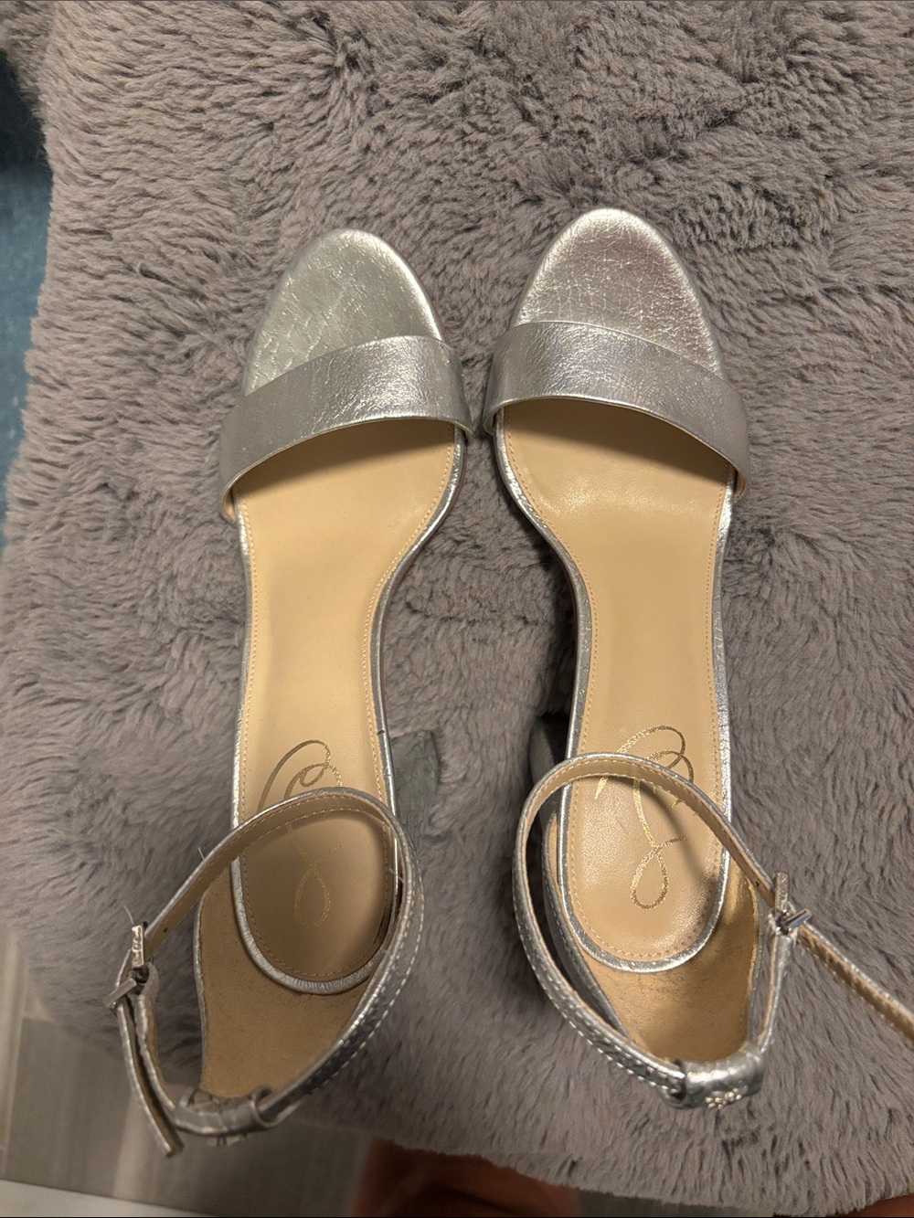 Sam Edelman Silver Open-Toe Ankle-Strap Sandals